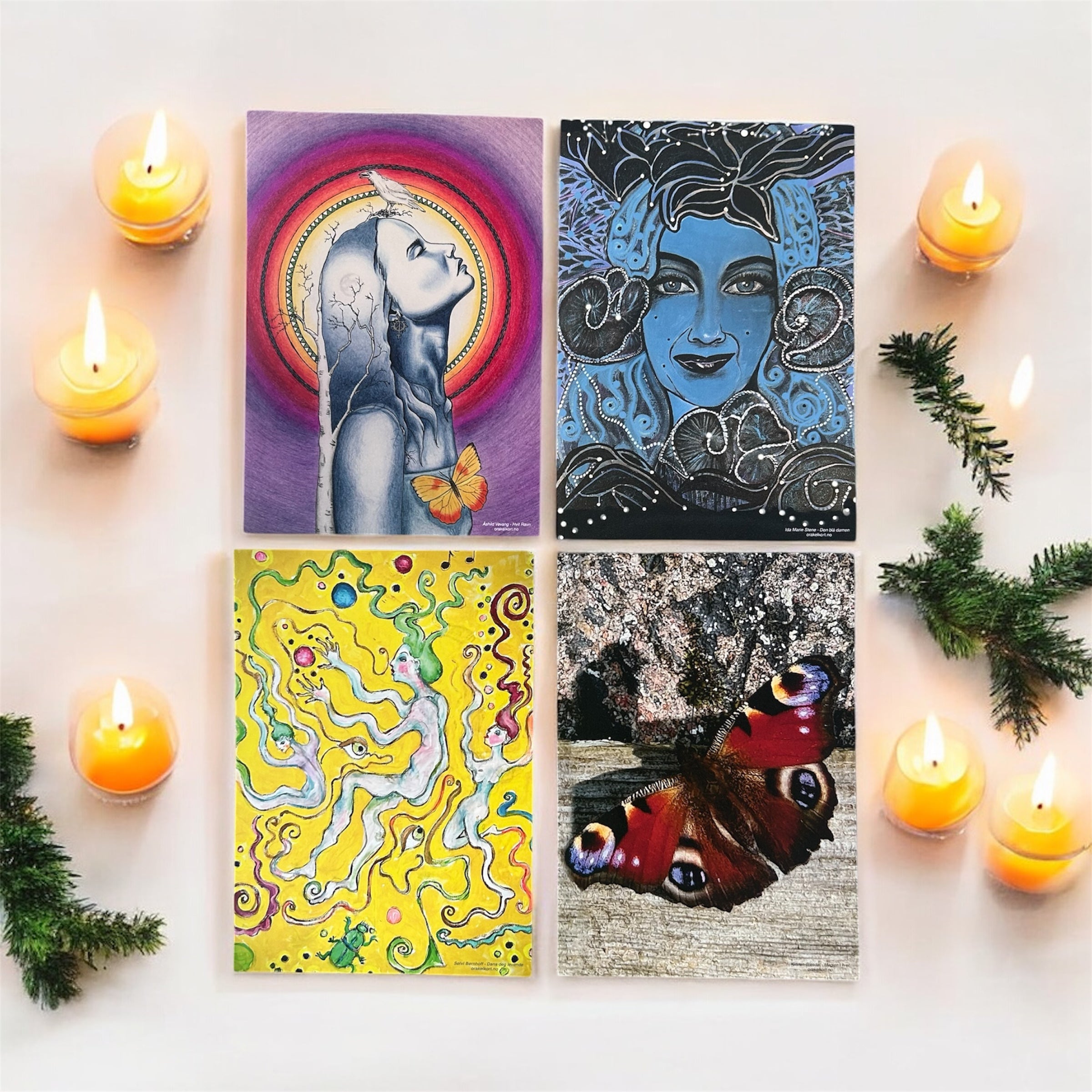 Pakke med fire vakre bilder fra Hjerte til Hjerte